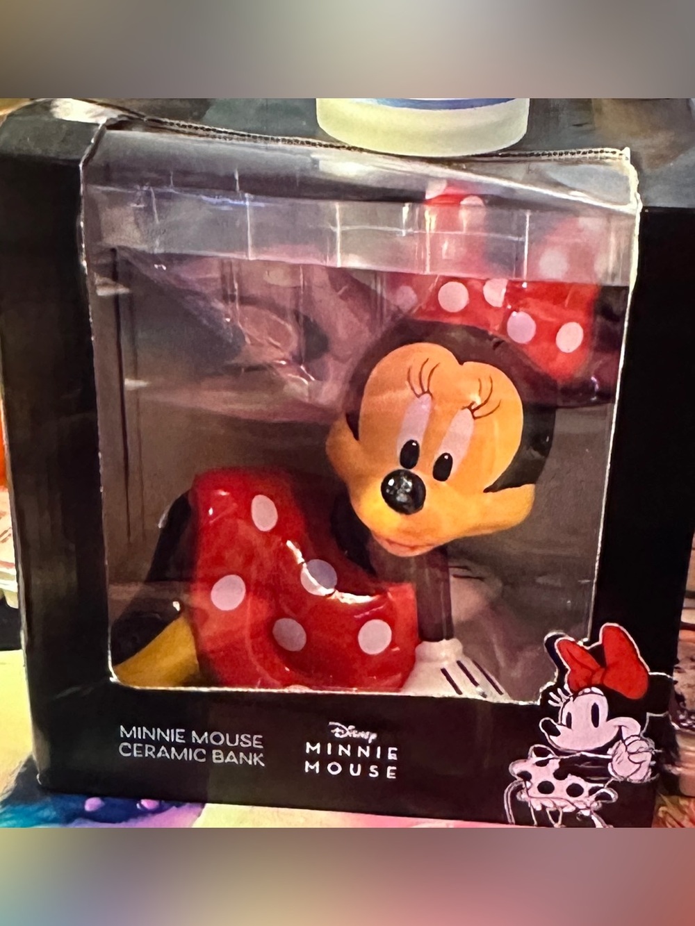 Disney Minnie Mouse Ceramic Coin Bank Retro & RARE - NEW in box Collectible